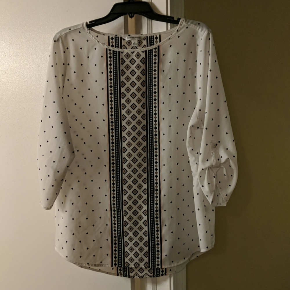 Croft & Barrow top with pink and black pattern